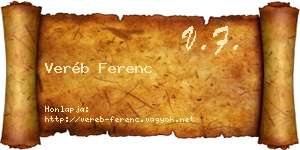 Veréb Ferenc névjegykártya